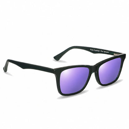 Lentes de sol Fiore 5228 Verde con cristal espejado morado polarizado UV400, vista en tres cuartos para hombre y mujer #color_espejado-morado