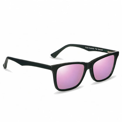 Lentes de sol Fiore 5228 Verde con cristal espejado rosado polarizado UV400, vista en tres cuartos para hombre y mujer #color_espejado-rosado