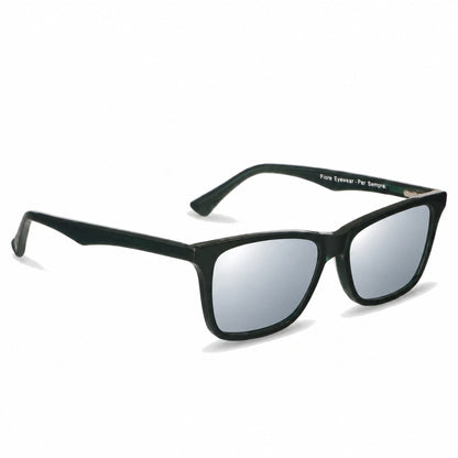 Lentes de sol Fiore 5228 Verde con cristal espejado silver polarizado UV400, vista en tres cuartos para hombre y mujer #color_espejado-silver