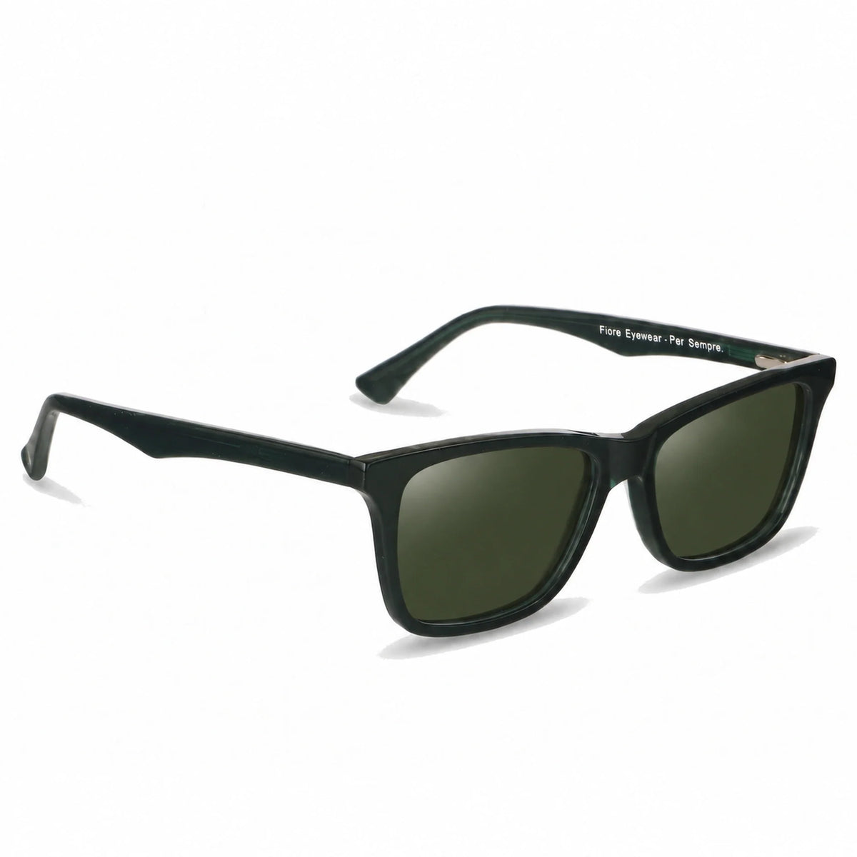 Lentes de sol Fiore 5228 Verde con cristal G15 polarizado UV400, vista en tres cuartos para hombre y mujer #color_g15