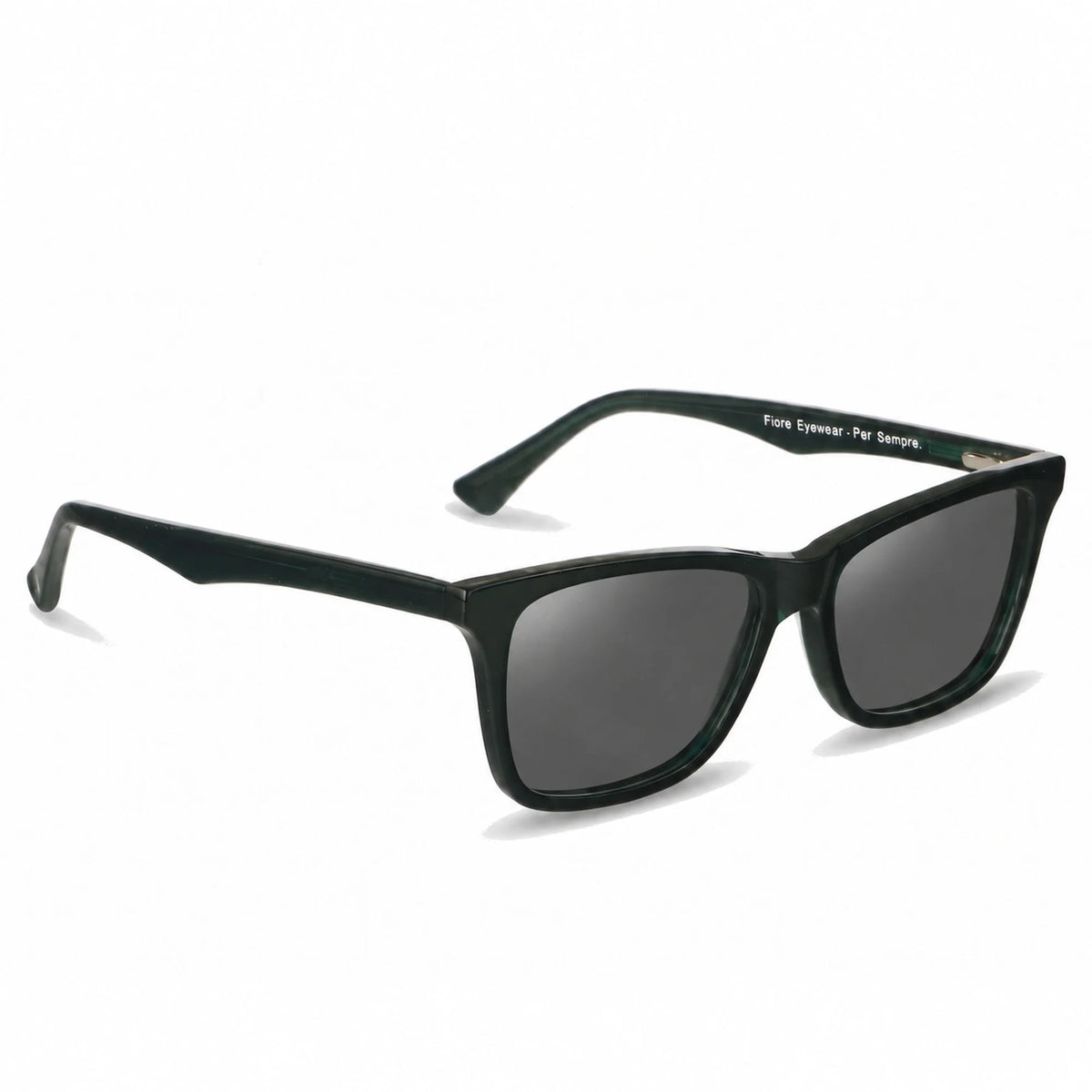 Lentes de sol Fiore 5228 Verde con cristal negro polarizado UV400, vista en tres cuartos para hombre y mujer #color_negro