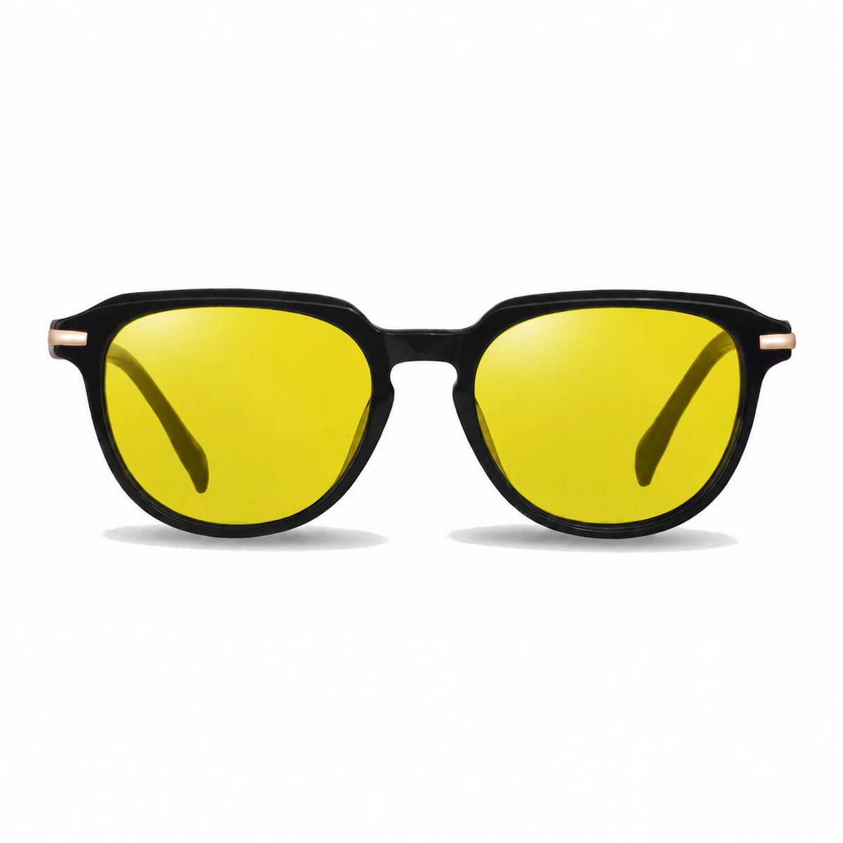 Lentes de sol Fiore 5409 Negro con cristal amarillo polarizado UV400, vista frontal para mujer #color_amarillo #foto_frontal