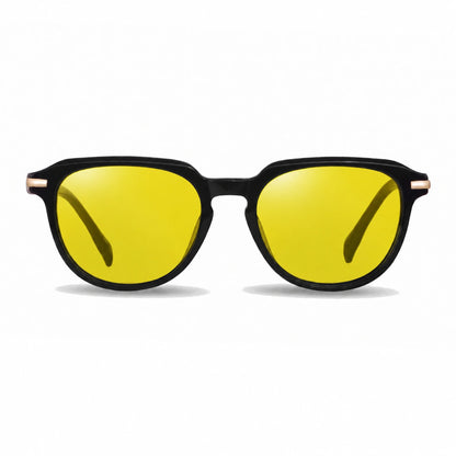 Lentes de sol Fiore 5409 Negro con cristal amarillo polarizado UV400, vista frontal para mujer #color_amarillo #foto_frontal
