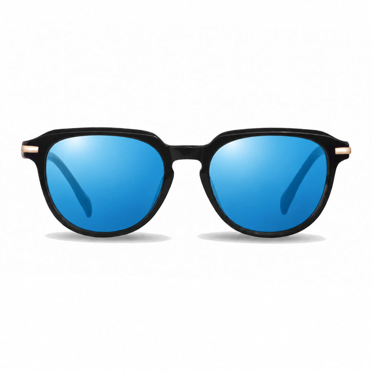 Lentes de sol Fiore 5409 Negro con cristal espejado azul polarizado UV400, vista frontal para mujer #color_espejado-azul #foto_frontal