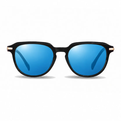 Lentes de sol Fiore 5409 Negro con cristal espejado azul polarizado UV400, vista frontal para mujer #color_espejado-azul #foto_frontal