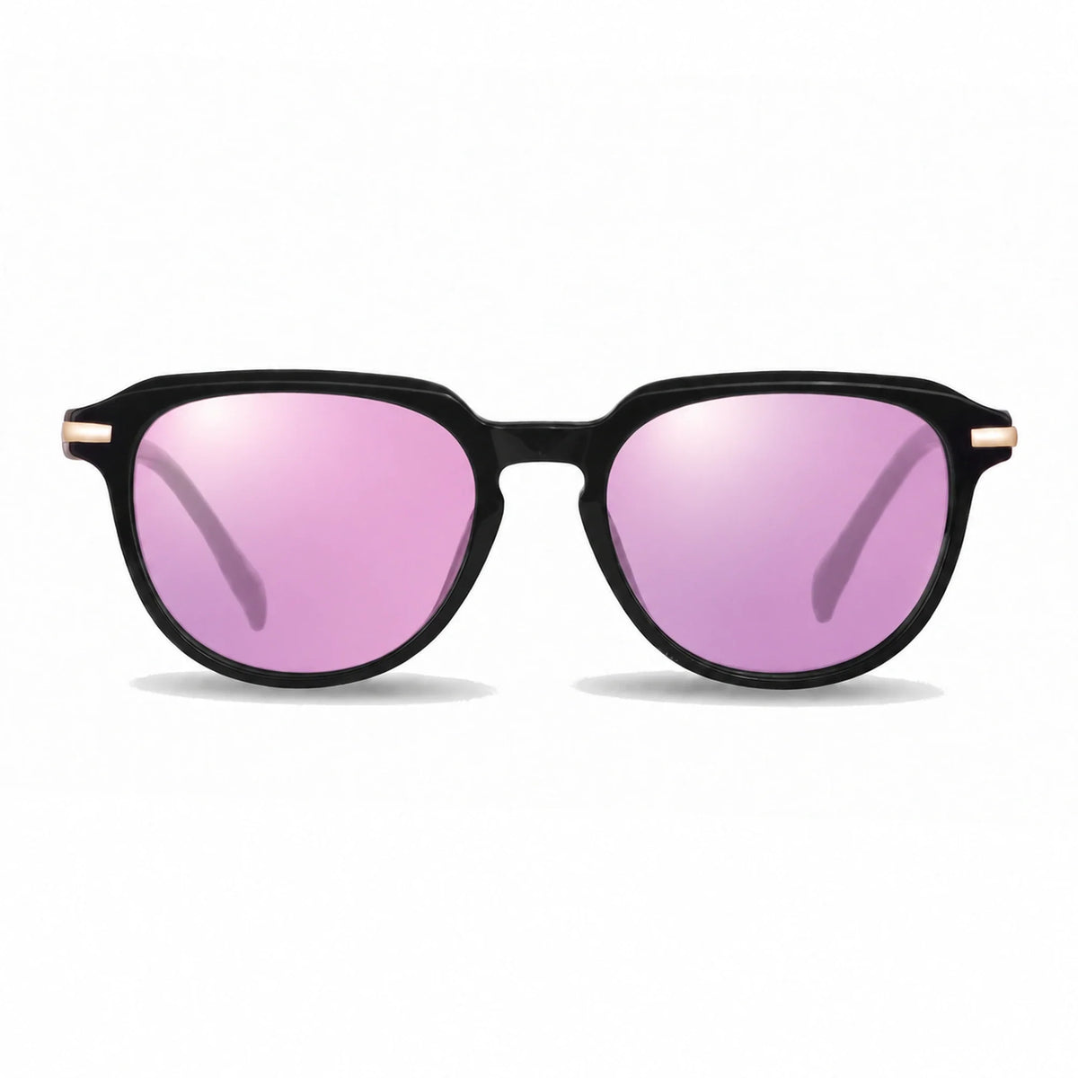 Lentes de sol Fiore 5409 Negro con cristal espejado rosado polarizado UV400, vista frontal para mujer #color_espejado-rosado #foto_frontal