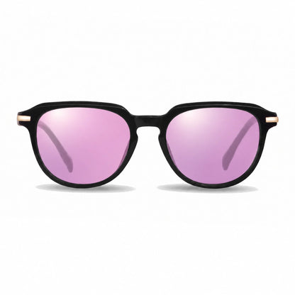 Lentes de sol Fiore 5409 Negro con cristal espejado rosado polarizado UV400, vista frontal para mujer #color_espejado-rosado #foto_frontal