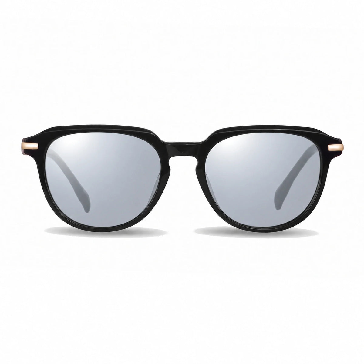 Lentes de sol Fiore 5409 Negro con cristal espejado silver polarizado UV400, vista frontal para mujer #color_espejado-silver #foto_frontal