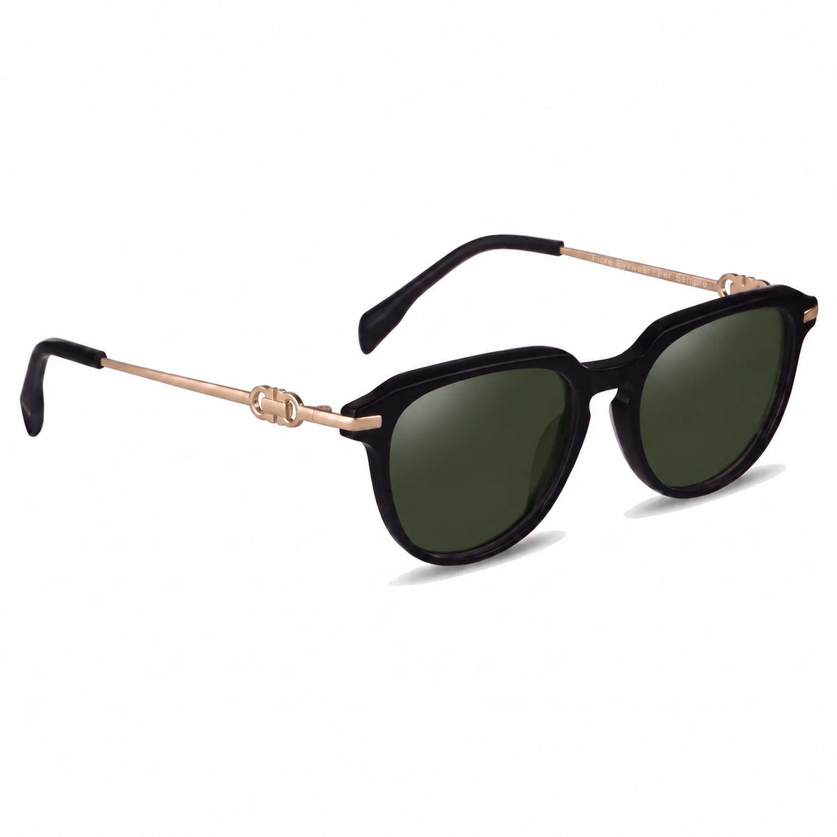 Lentes de sol Fiore 5409 Negro con cristal G15 polarizado UV400, vista en tres cuartos para mujer #color_g15