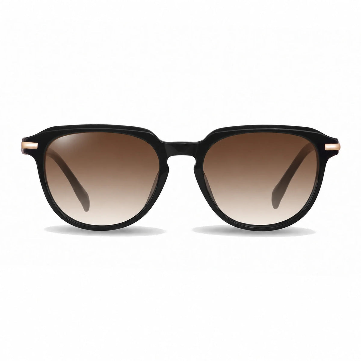 Lentes de sol Fiore 5409 Negro con cristal gradiente café polarizado UV400, vista frontal para mujer #color_gradiente-cafe #foto_frontal