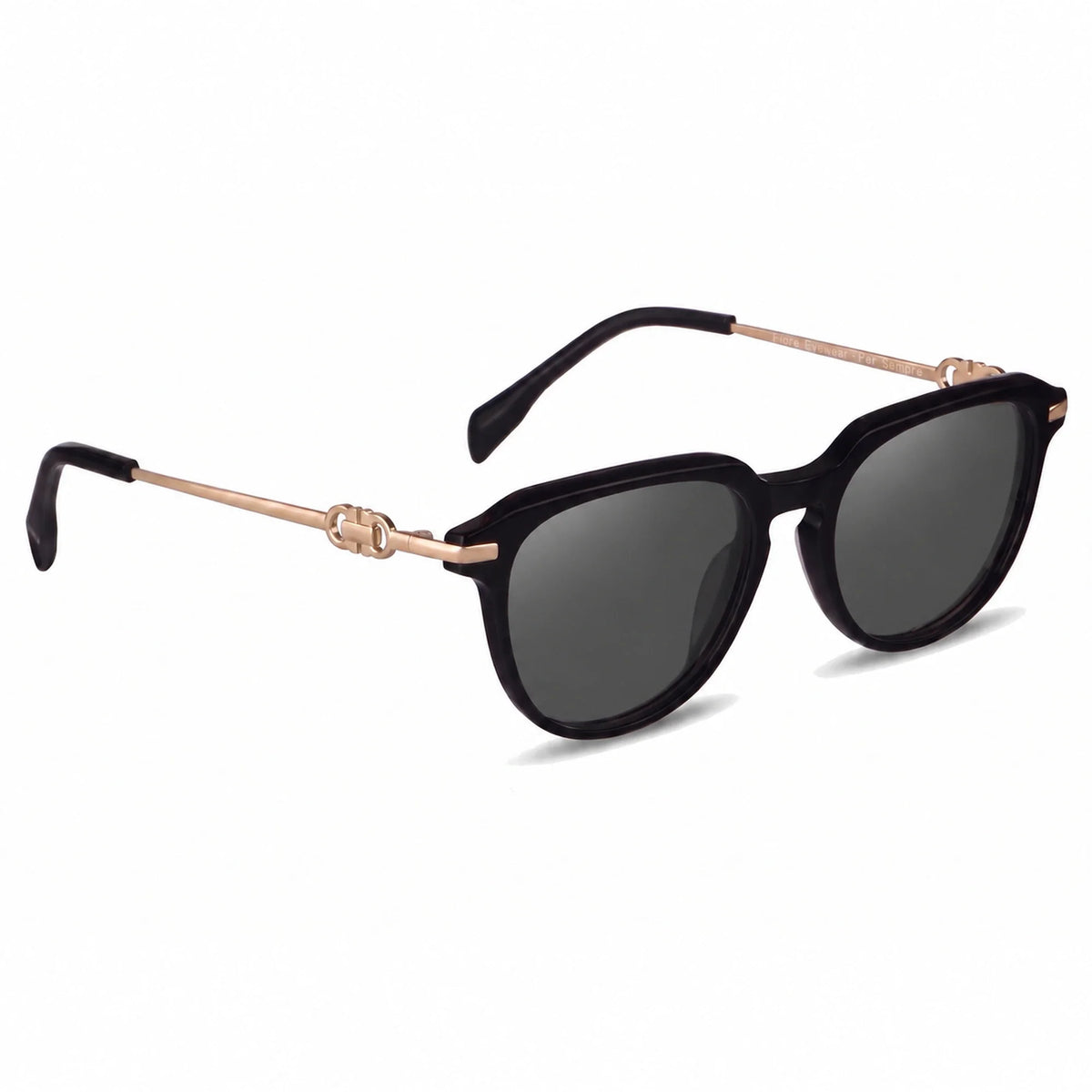 Lentes de sol Fiore 5409 Negro con cristal negro polarizado UV400, vista en tres cuartos para mujer #color_negro