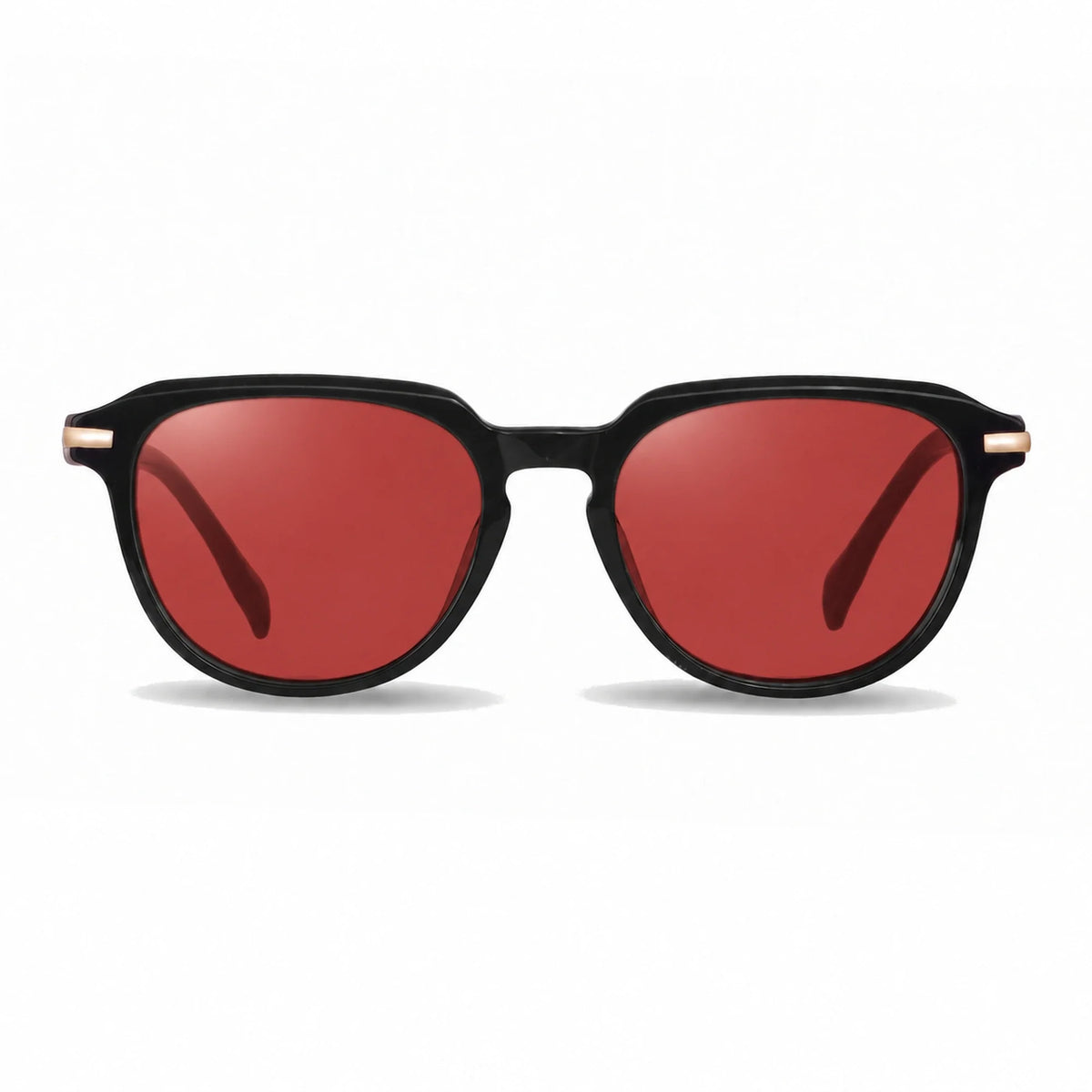 Lentes de sol Fiore 5409 Negro con cristal rojo polarizado UV400, vista frontal para mujer #color_rojo #foto_frontal