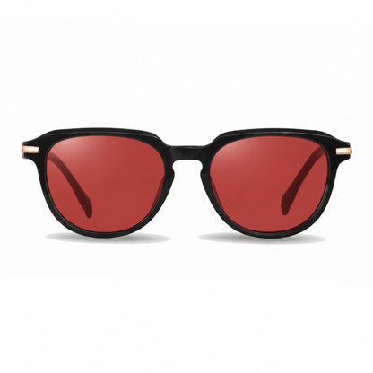 Lentes de sol Fiore 5409 Negro con cristal rojo polarizado UV400, vista frontal para mujer #color_rojo #foto_frontal