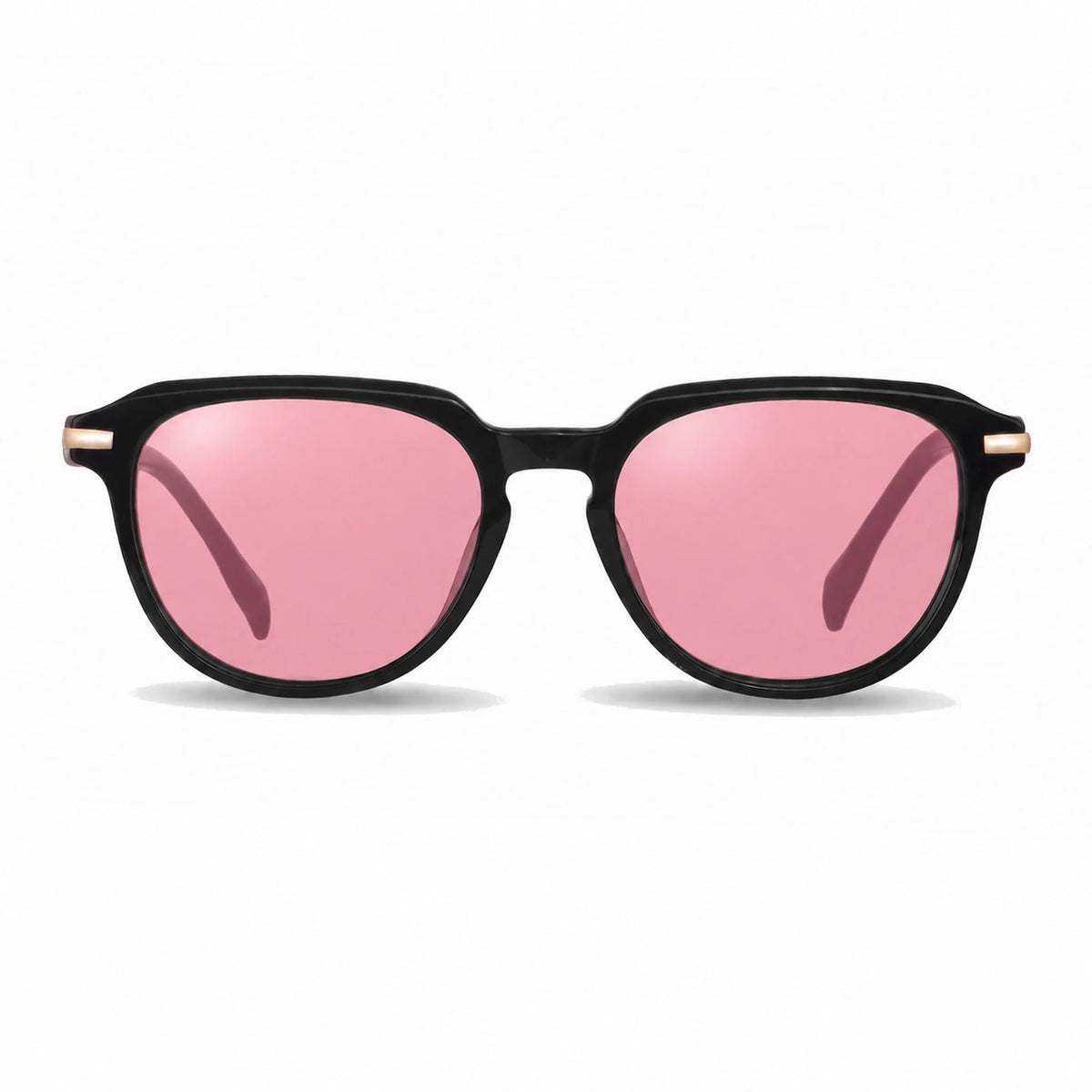 Lentes de sol Fiore 5409 Negro con cristal rosado polarizado UV400, vista frontal para mujer #color_rosado #foto_frontal