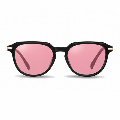 Lentes de sol Fiore 5409 Negro con cristal rosado polarizado UV400, vista frontal para mujer #color_rosado #foto_frontal