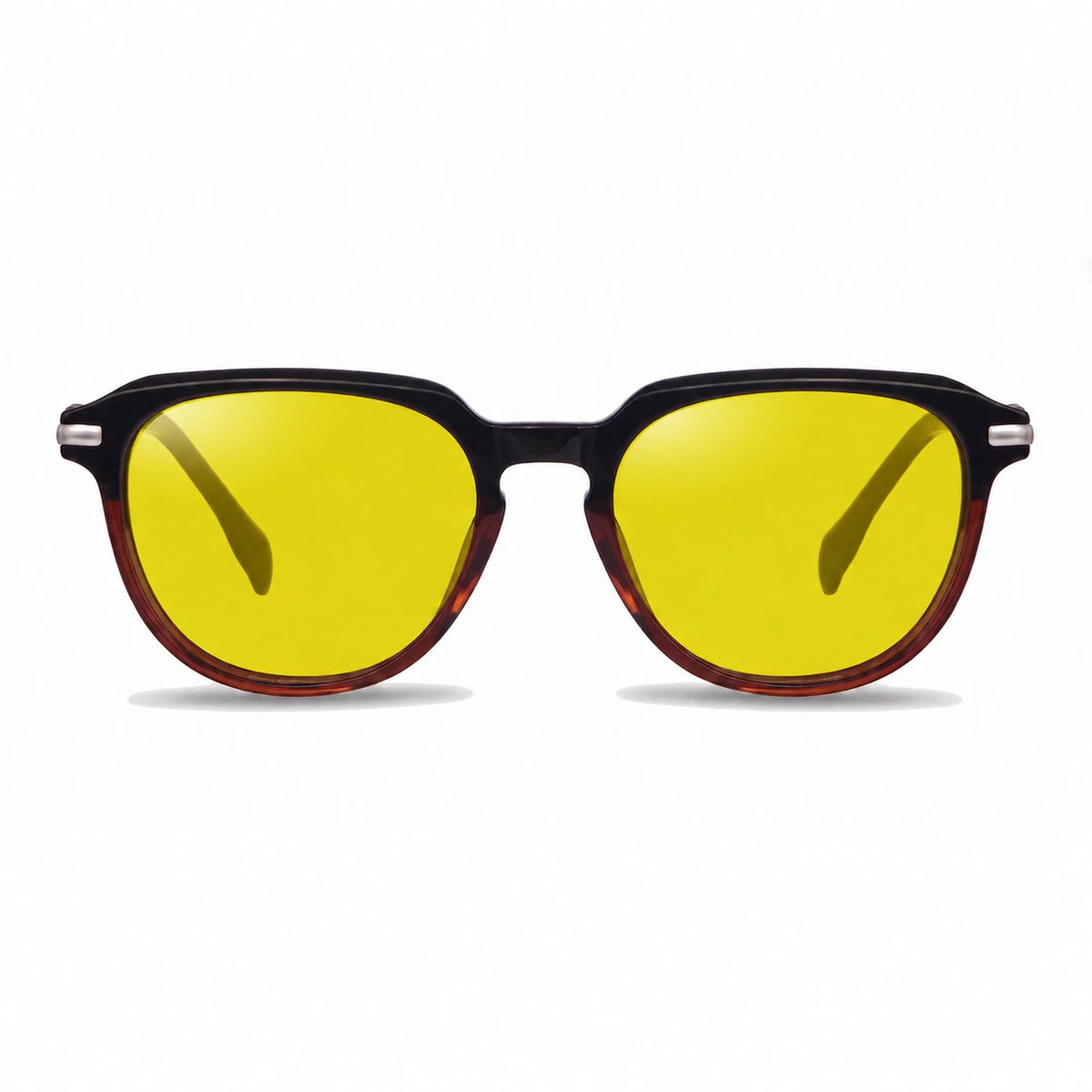 Lentes de sol Fiore 5409 Brown con cristal amarillo polarizado UV400, vista frontal para mujer #color_amarillo #foto_frontal