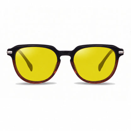 Lentes de sol Fiore 5409 Brown con cristal amarillo polarizado UV400, vista frontal para mujer #color_amarillo #foto_frontal