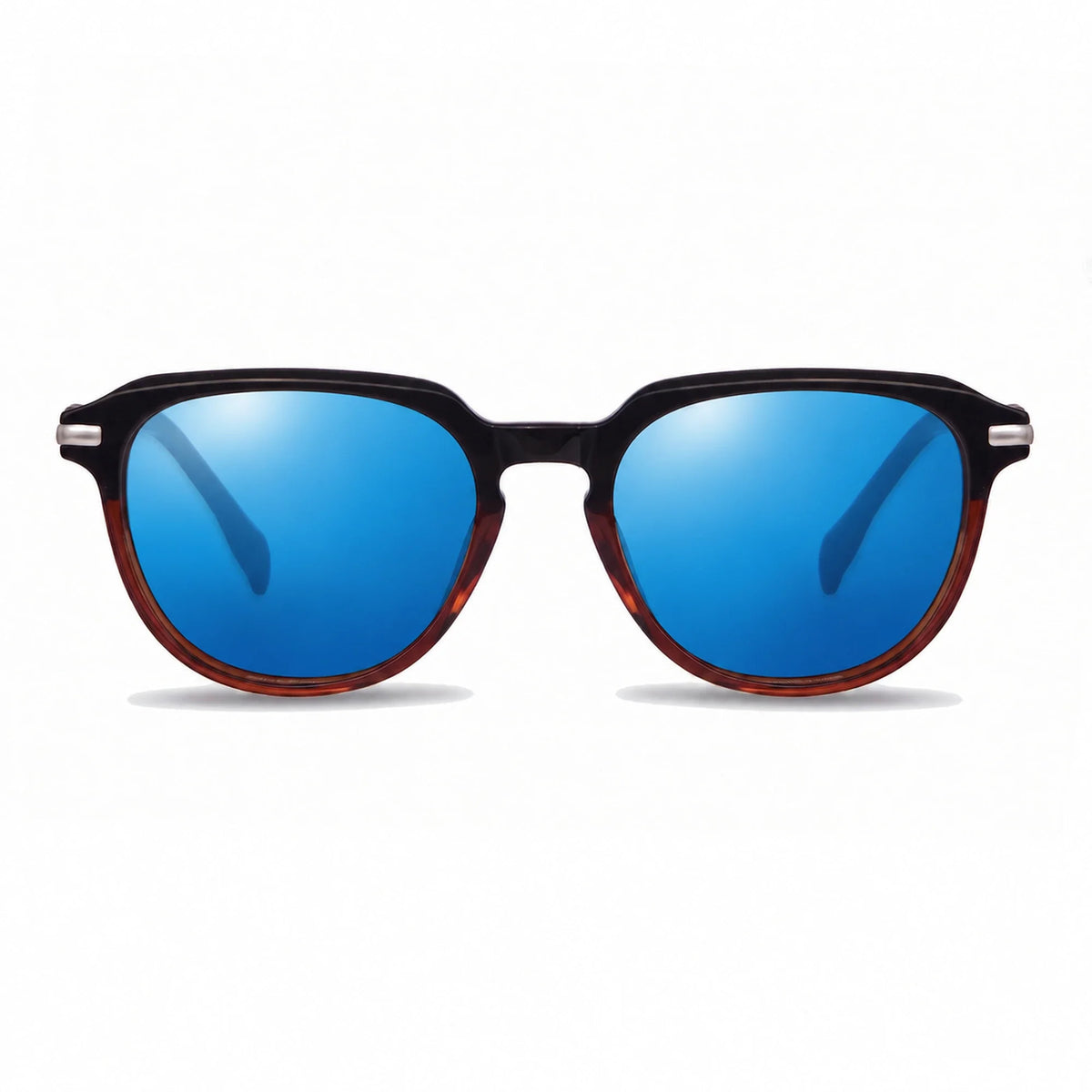 Lentes de sol Fiore 5409 Brown con cristal espejado azul polarizado UV400, vista frontal para mujer #color_espejado-azul #foto_frontal