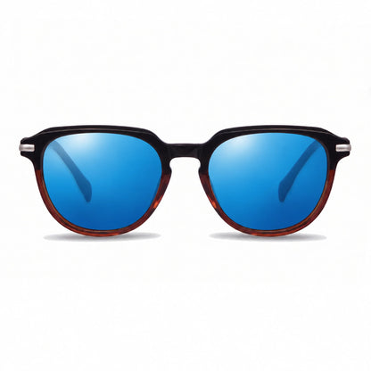 Lentes de sol Fiore 5409 Brown con cristal espejado azul polarizado UV400, vista frontal para mujer #color_espejado-azul #foto_frontal