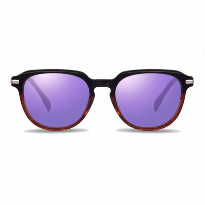 Lentes de sol Fiore 5409 Brown con cristal espejado morado polarizado UV400, vista frontal para mujer #color_espejado-morado #foto_frontal