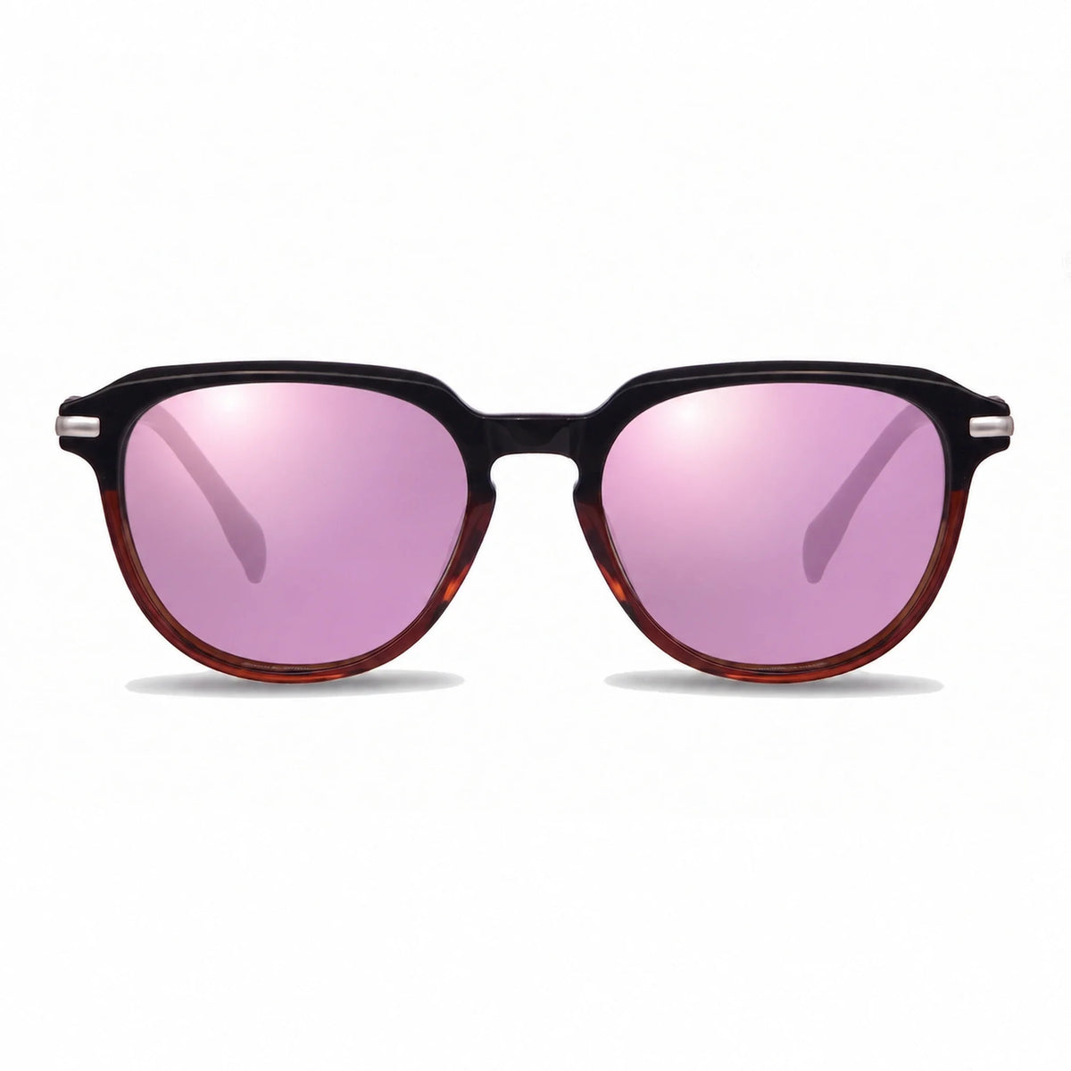 Lentes de sol Fiore 5409 Brown con cristal espejado rosado polarizado UV400, vista frontal para mujer #color_espejado-rosado #foto_frontal