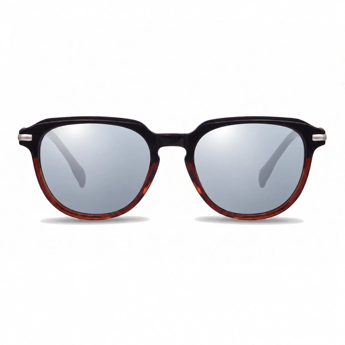 Lentes de sol Fiore 5409 Brown con cristal espejado silver polarizado UV400, vista frontal para mujer #color_espejado-silver #foto_frontal