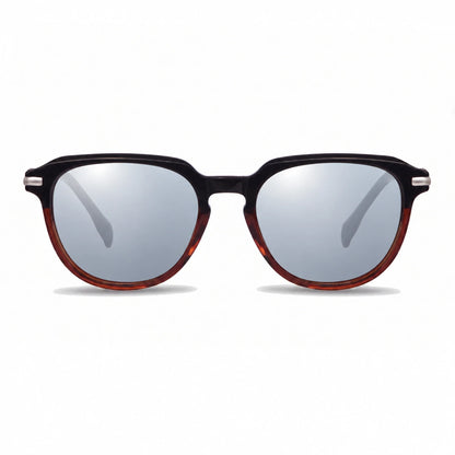 Lentes de sol Fiore 5409 Brown con cristal espejado silver polarizado UV400, vista frontal para mujer #color_espejado-silver #foto_frontal