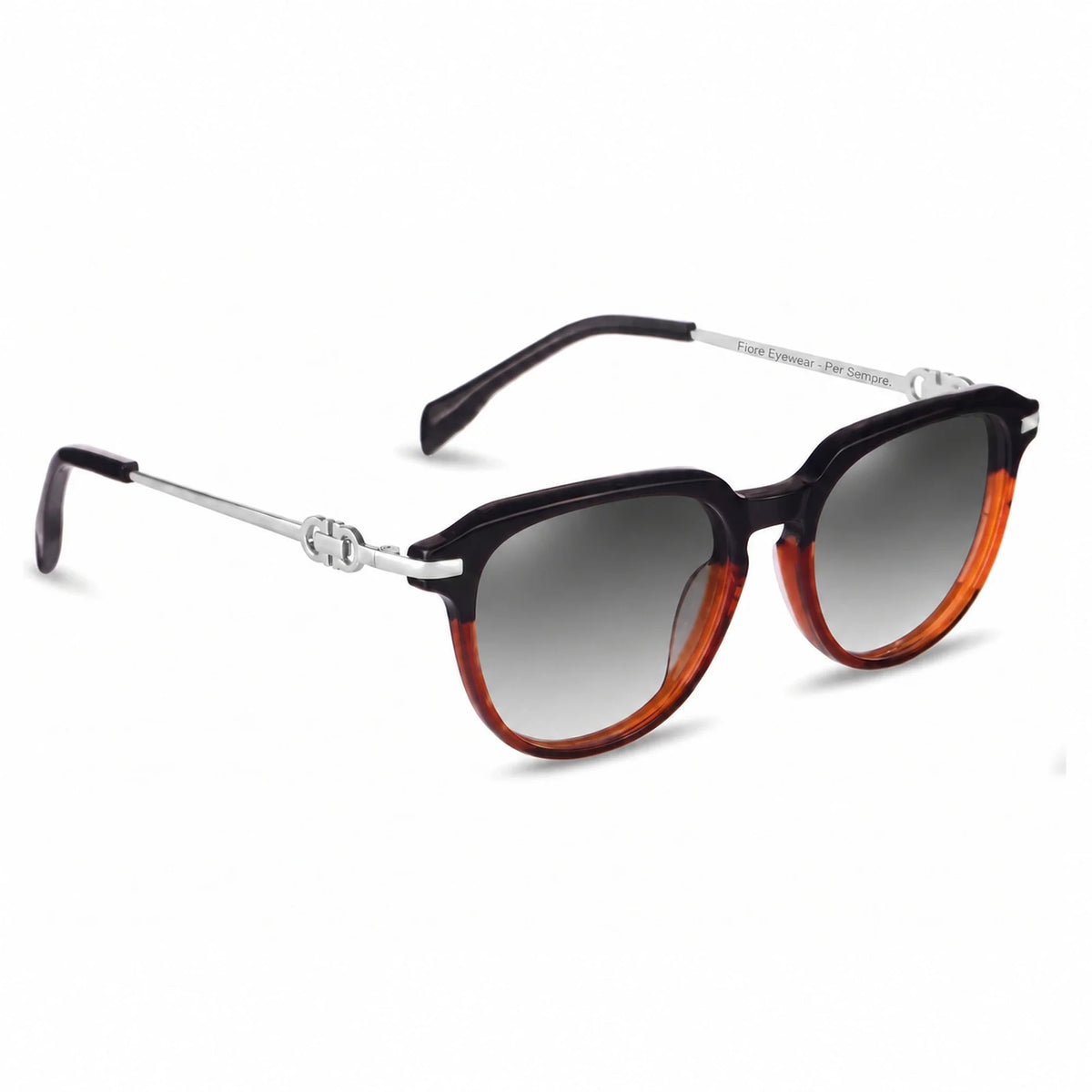 Lentes de sol Fiore 5409 Brown con cristal gradiente gris polarizado UV400, vista en tres cuartos para mujer #color_gradiente-gris