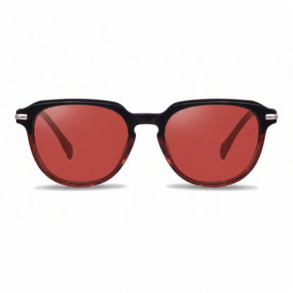 Lentes de sol Fiore 5409 Brown con cristal rojo polarizado UV400, vista frontal para mujer #color_rojo #foto_frontal