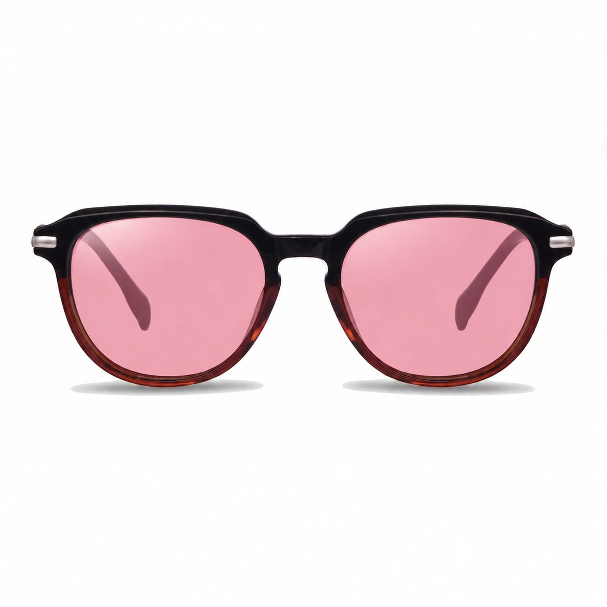 Lentes de sol Fiore 5409 Brown con cristal rosado polarizado UV400, vista frontal para mujer #color_rosado #foto_frontal
