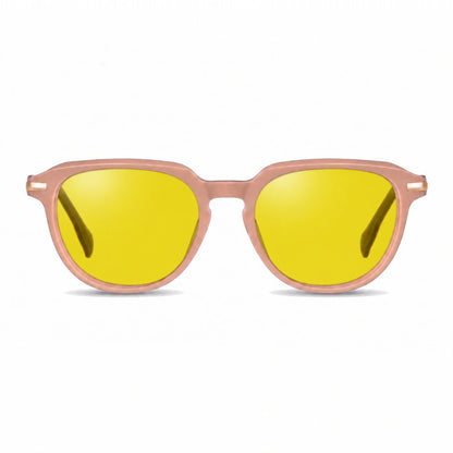 Lentes de sol Fiore 5409 Rosado con cristal amarillo polarizado UV400, vista frontal para mujer #color_amarillo #foto_frontal