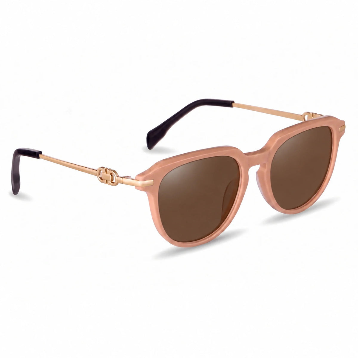 Lentes de sol Fiore 5409 Rosado con cristal café polarizado UV400, vista en tres cuartos para mujer #color_cafe