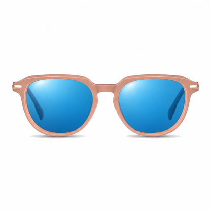 Lentes de sol Fiore 5409 Rosado con cristal espejado azul polarizado UV400, vista frontal para mujer #color_espejado-azul #foto_frontal
