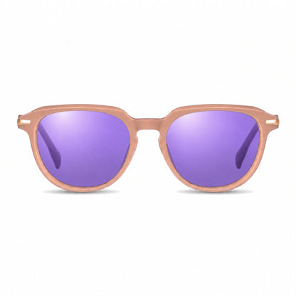 Lentes de sol Fiore 5409 Rosado con cristal espejado morado polarizado UV400, vista frontal para mujer #color_espejado-morado #foto_frontal