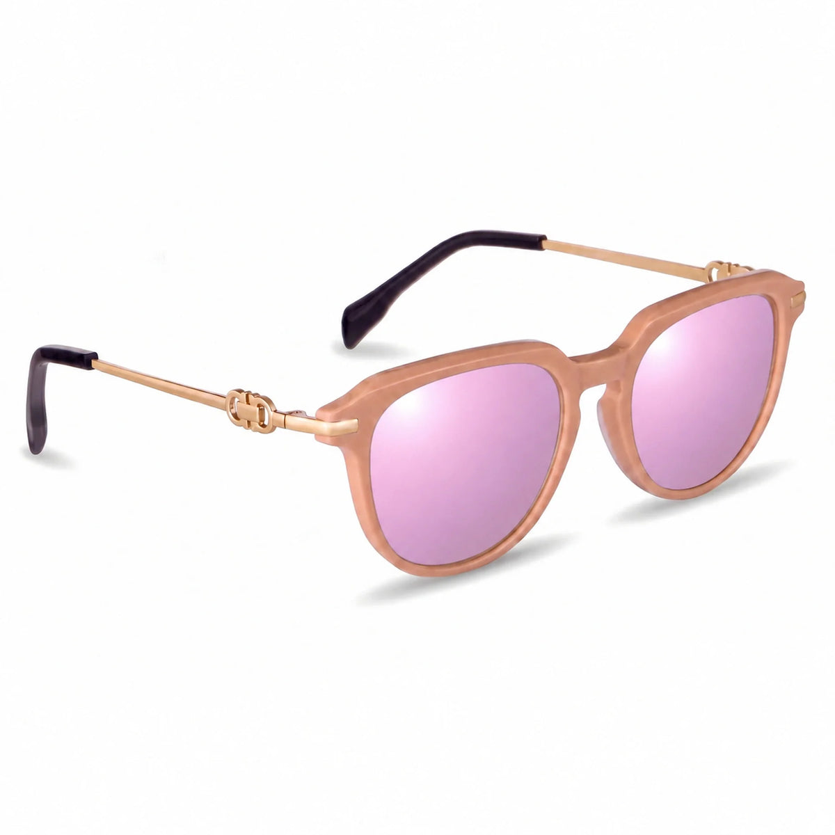 Lentes de sol Fiore 5409 Rosado con cristal espejado rosado polarizado UV400, vista en tres cuartos para mujer #color_espejado-rosado