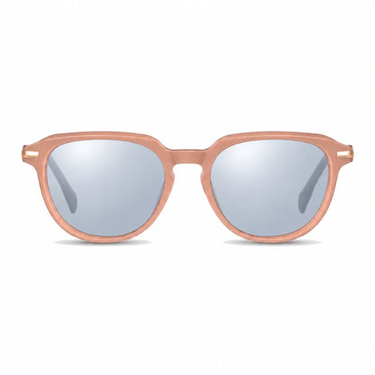 Lentes de sol Fiore 5409 Rosado con cristal espejado silver polarizado UV400, vista frontal para mujer #color_espejado-silver #foto_frontal