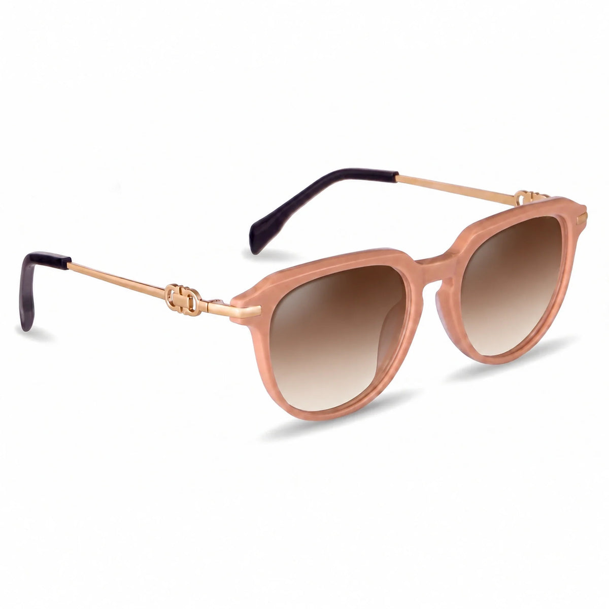 Lentes de sol Fiore 5409 Rosado con cristal gradiente café polarizado UV400, vista en tres cuartos para mujer #color_gradiente-cafe