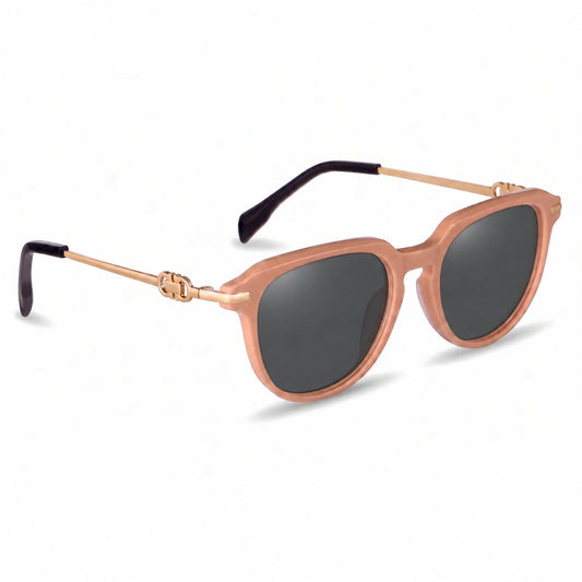 Lentes de sol Fiore 5409 Rosado con cristal negro polarizado UV400, vista en tres cuartos para mujer #color_negro