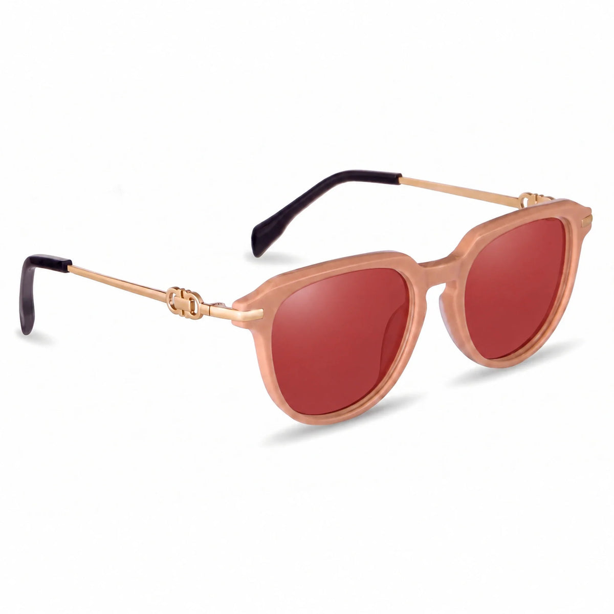 Lentes de sol Fiore 5409 Rosado con cristal rojo polarizado UV400, vista en tres cuartos para mujer #color_rojo