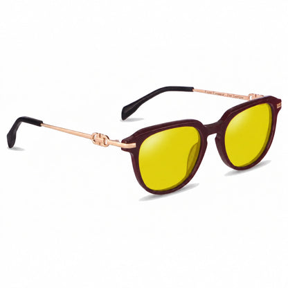Lentes de sol Fiore 5409 Rojo con cristal amarillo polarizado UV400, vista en tres cuartos para mujer #color_amarillo