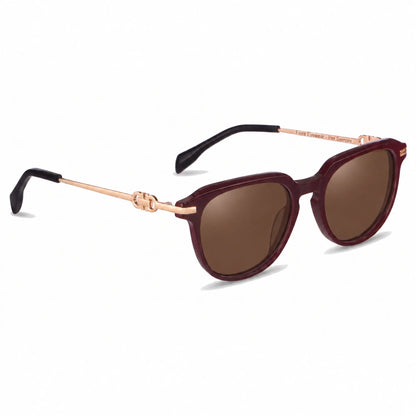 Lentes de sol Fiore 5409 Rojo con cristal café polarizado UV400, vista en tres cuartos para mujer #color_cafe