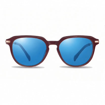 Lentes de sol Fiore 5409 Rojo con cristal espejado azul polarizado UV400, vista frontal para mujer #color_espejado-azul #foto_frontal