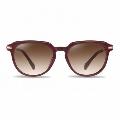 Lentes de sol Fiore 5409 Rojo con cristal gradiente café polarizado UV400, vista frontal para mujer #color_gradiente-cafe #foto_frontal