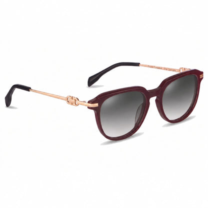 Lentes de sol Fiore 5409 Rojo con cristal gradiente gris polarizado UV400, vista en tres cuartos para mujer #color_gradiente-gris