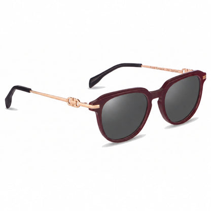 Lentes de sol Fiore 5409 Rojo con cristal negro polarizado UV400, vista en tres cuartos para mujer #color_negro