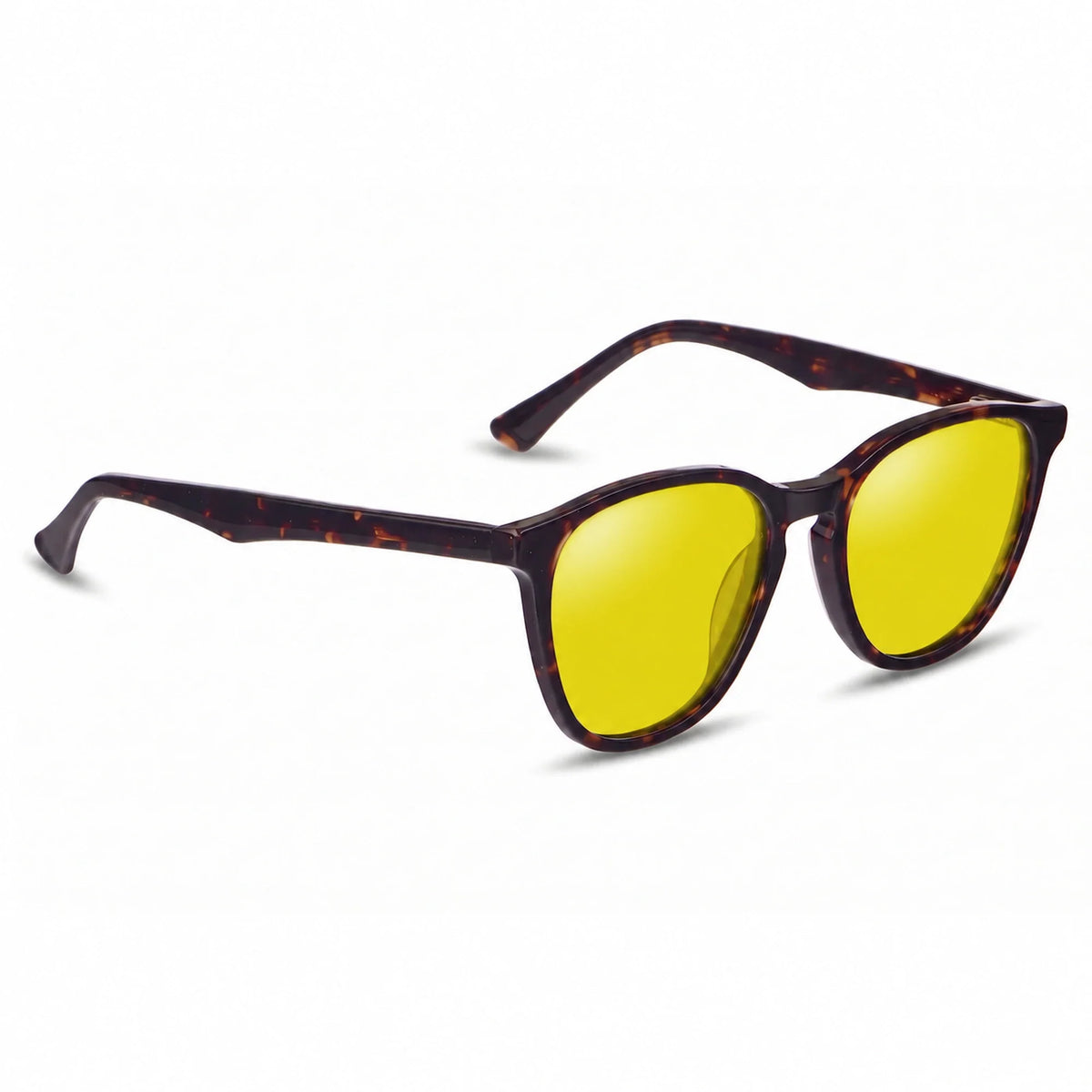 Lentes de sol Fiore 7046 Carey con cristal amarillo polarizado UV400, vista en tres cuartos para hombre y mujer #color_amarillo