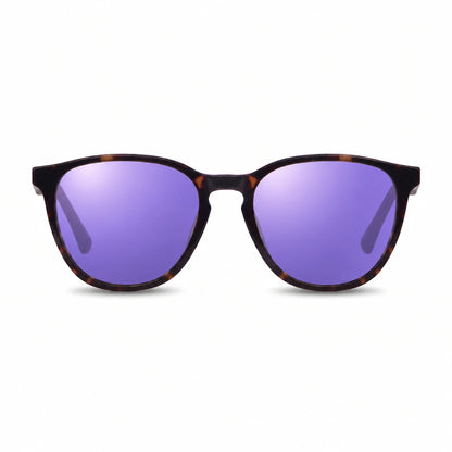 Lentes de sol Fiore 7046 Carey con cristal espejado morado polarizado UV400, vista frontal para hombre y mujer #color_espejado-morado #foto_frontal