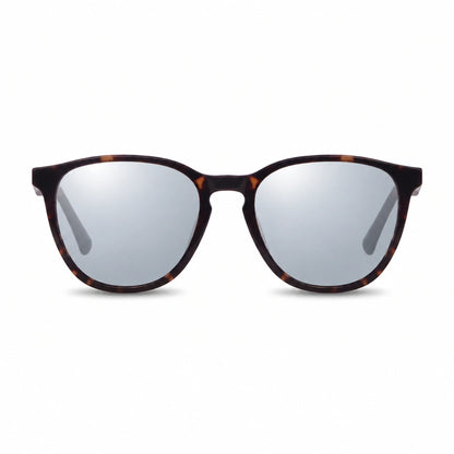 Lentes de sol Fiore 7046 Carey con cristal espejado silver polarizado UV400, vista frontal para hombre y mujer #color_espejado-silver #foto_frontal