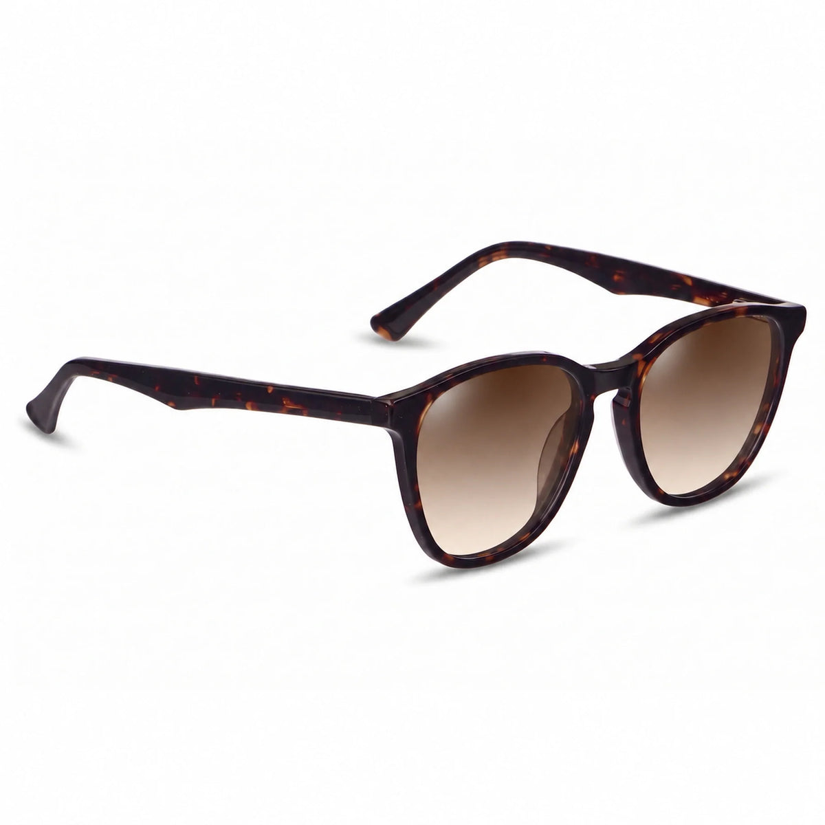 Lentes de sol Fiore 7046 Carey con cristal gradiente café polarizado UV400, vista en tres cuartos para hombre y mujer #color_gradiente-cafe