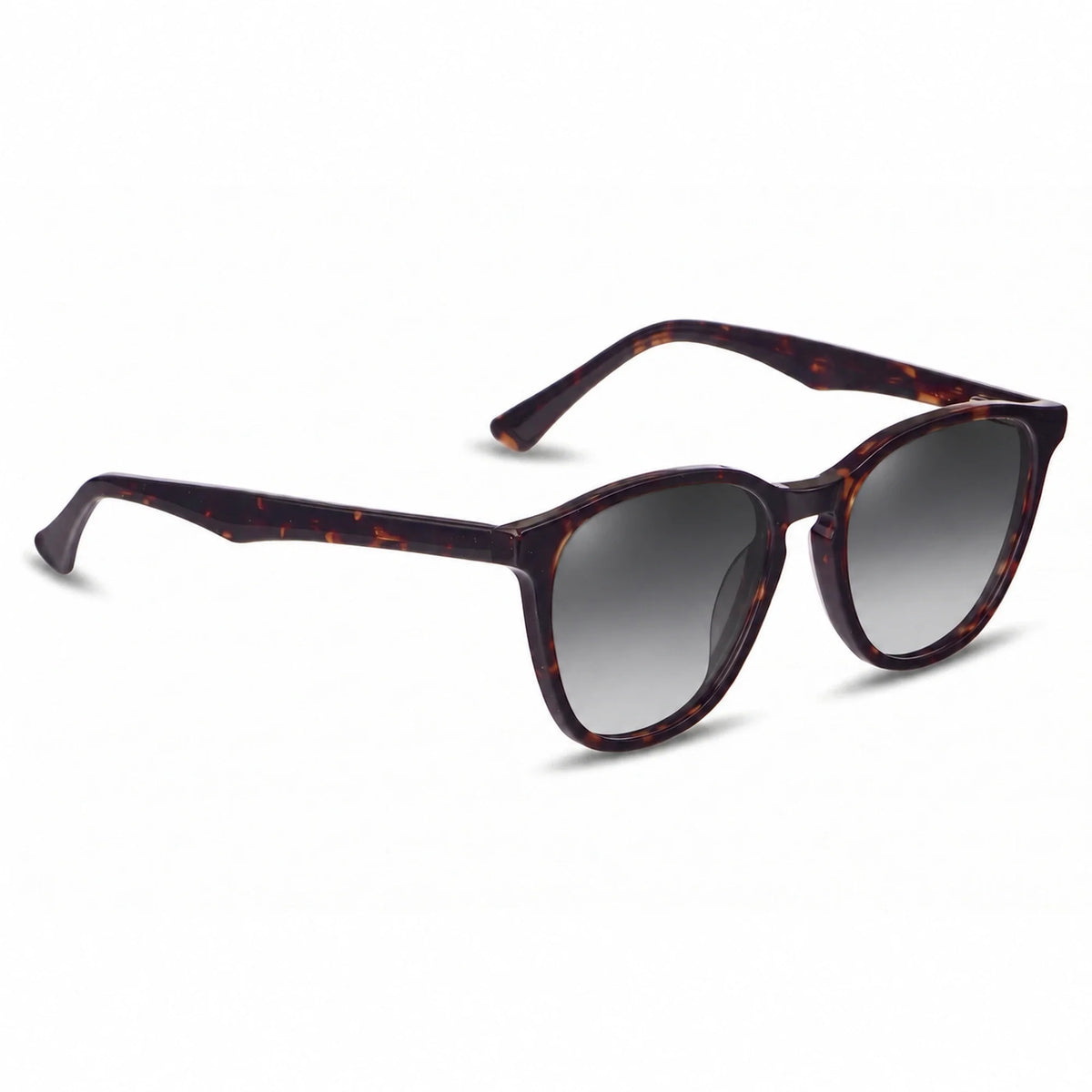 Lentes de sol Fiore 7046 Carey con cristal gradiente gris polarizado UV400, vista en tres cuartos para hombre y mujer #color_gradiente-gris